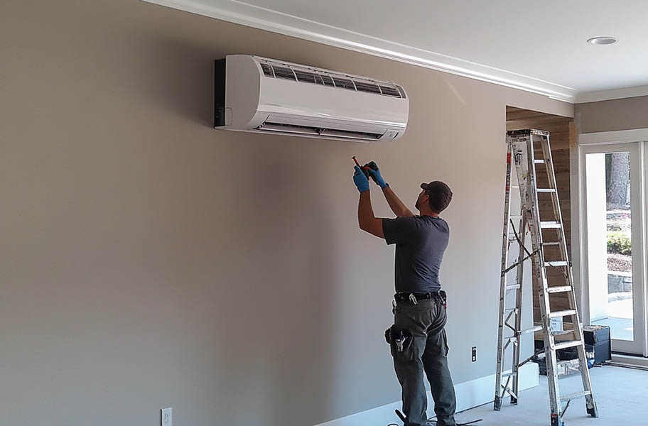 Mitsubishi mini split installation in Portland Victorian home